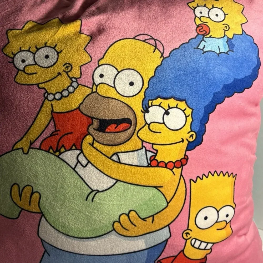Simpsons Pillow Pink/Blue 20 Inch Plush